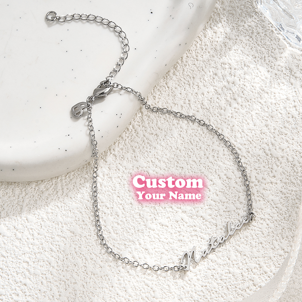 Personalized Tiny Name Bracelet Dainty Custom Name Jewelry Handmade Dainty Script Name Bracelet Minimalist Custom Name Gift for Her -  NameNecklaceUK