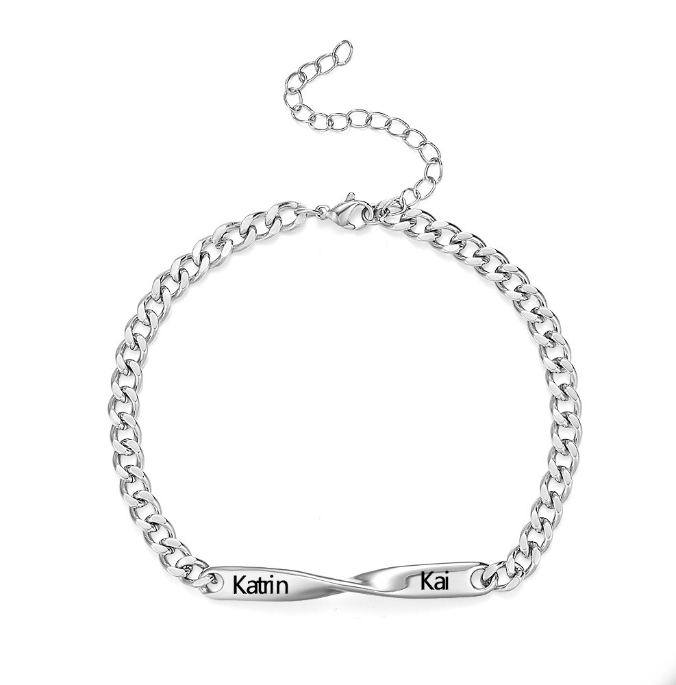 Custom Spiral Name Bracelet for Couples – Personalized Spiral Couple Bangle Engraved His & Hers Bangle Gift For Couple -  NameNecklaceUK