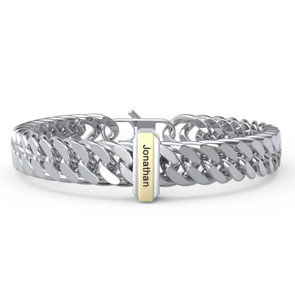 Personalized Engraved Bracelet Custom Gift for Dad 1-3 Charms - yournamenecklaceuk