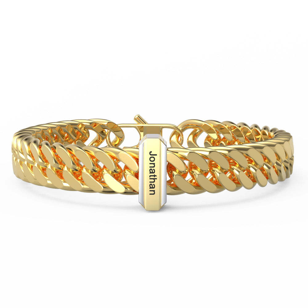 Personalized Engraved Bracelet Custom Gift for Dad 1-3 Charms - yournamenecklaceuk