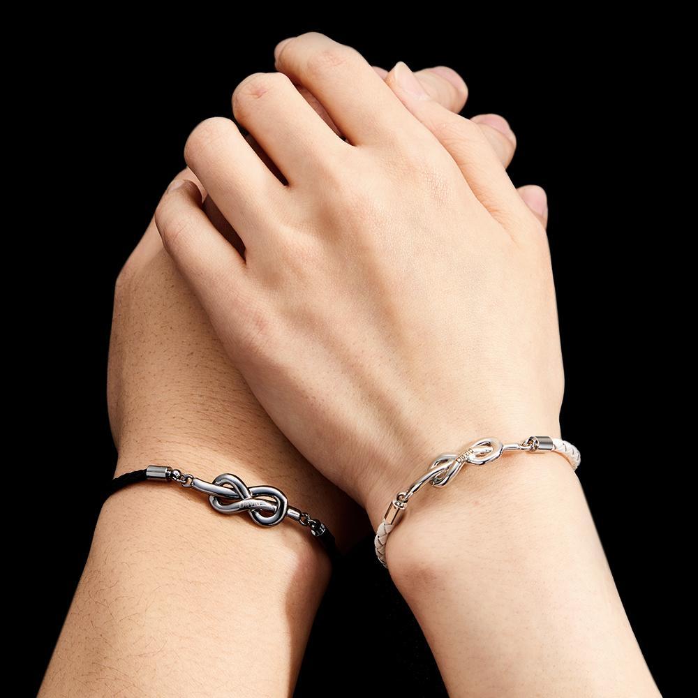 Engraved Roped Couple Bracelet Personalized Braided Bracelet Valentine's Day Gifts - yournamenecklaceuk