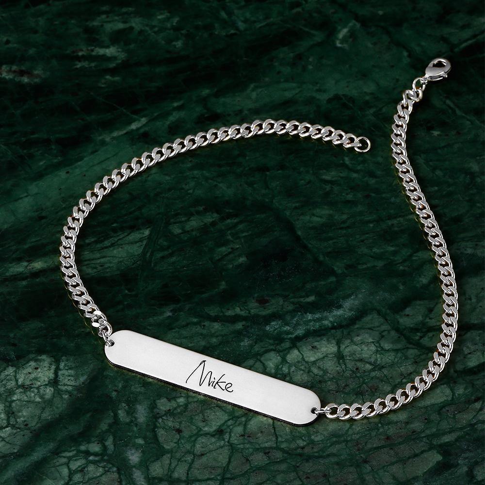Men's Bracelet Custom Men's Bracelet Chain Bracelet with Individual Name Engraving Gift Partner Bracelet - Gold Plated