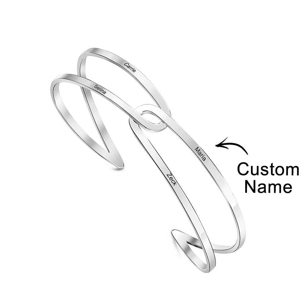 Custom Adjustable Cuff Couple Bracelet Gift Personalized Jewelry Birthday Bridesmaid for Her - yournamenecklaceuk