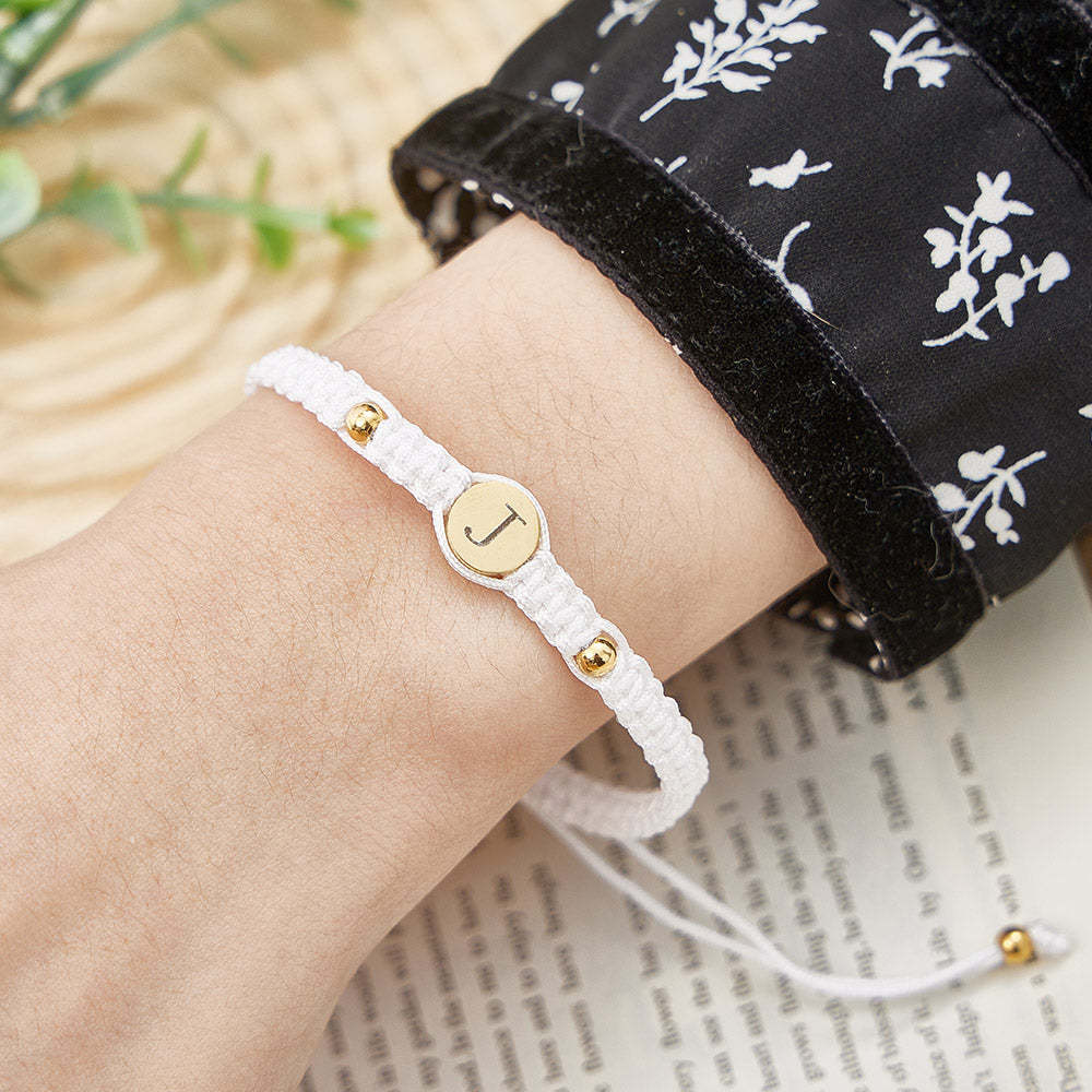 Personalized Couple Bracelets Matching Bracelets for Couples Engraving Braided Rope Wrist Couples Bracelets Gift for Lover - yournamenecklaceuk