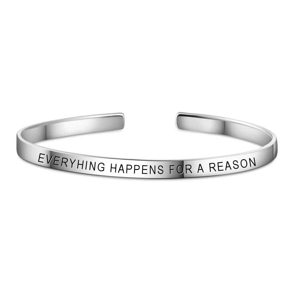 EVERYHING?HAPPENS?FOR?A?REASON Bangle - yournamenecklaceuk