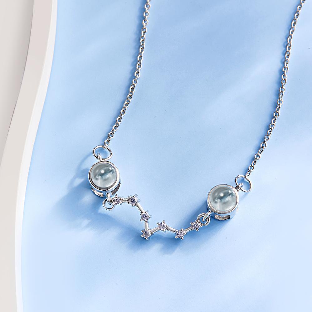 Custom Double Projection Photo Necklace Big Dipper Gifts for Girlfriend - yournamenecklaceuk