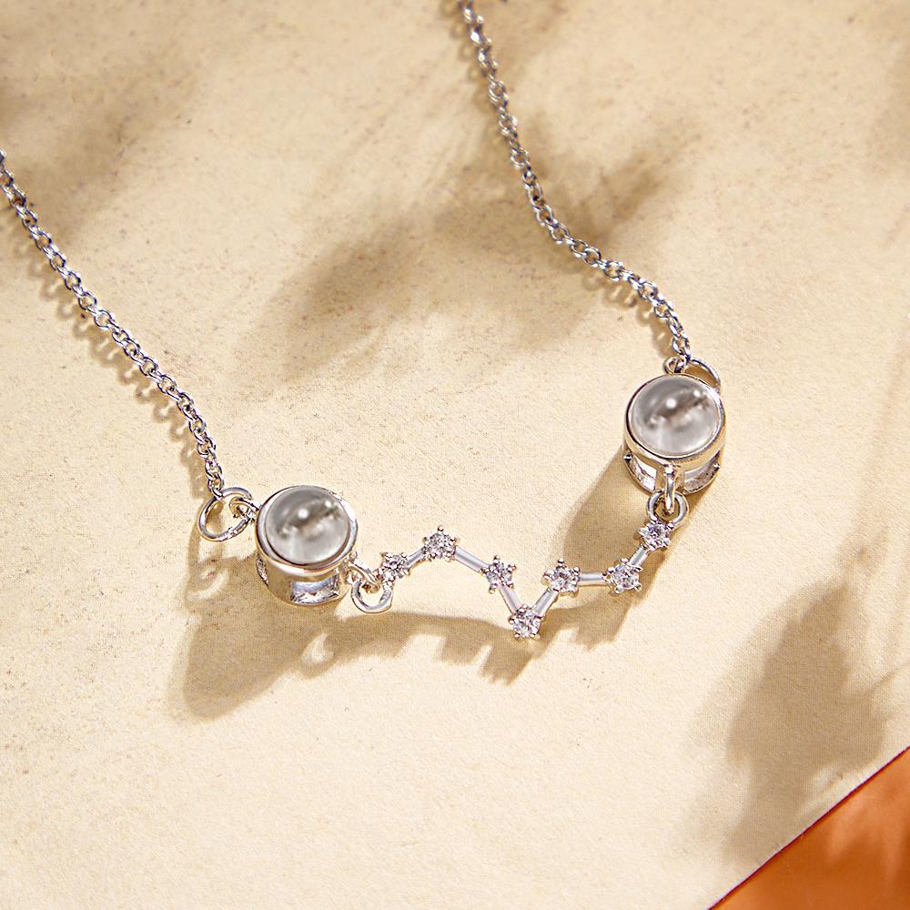 Custom Double Projection Photo Necklace Big Dipper Gifts for Girlfriend - yournamenecklaceuk