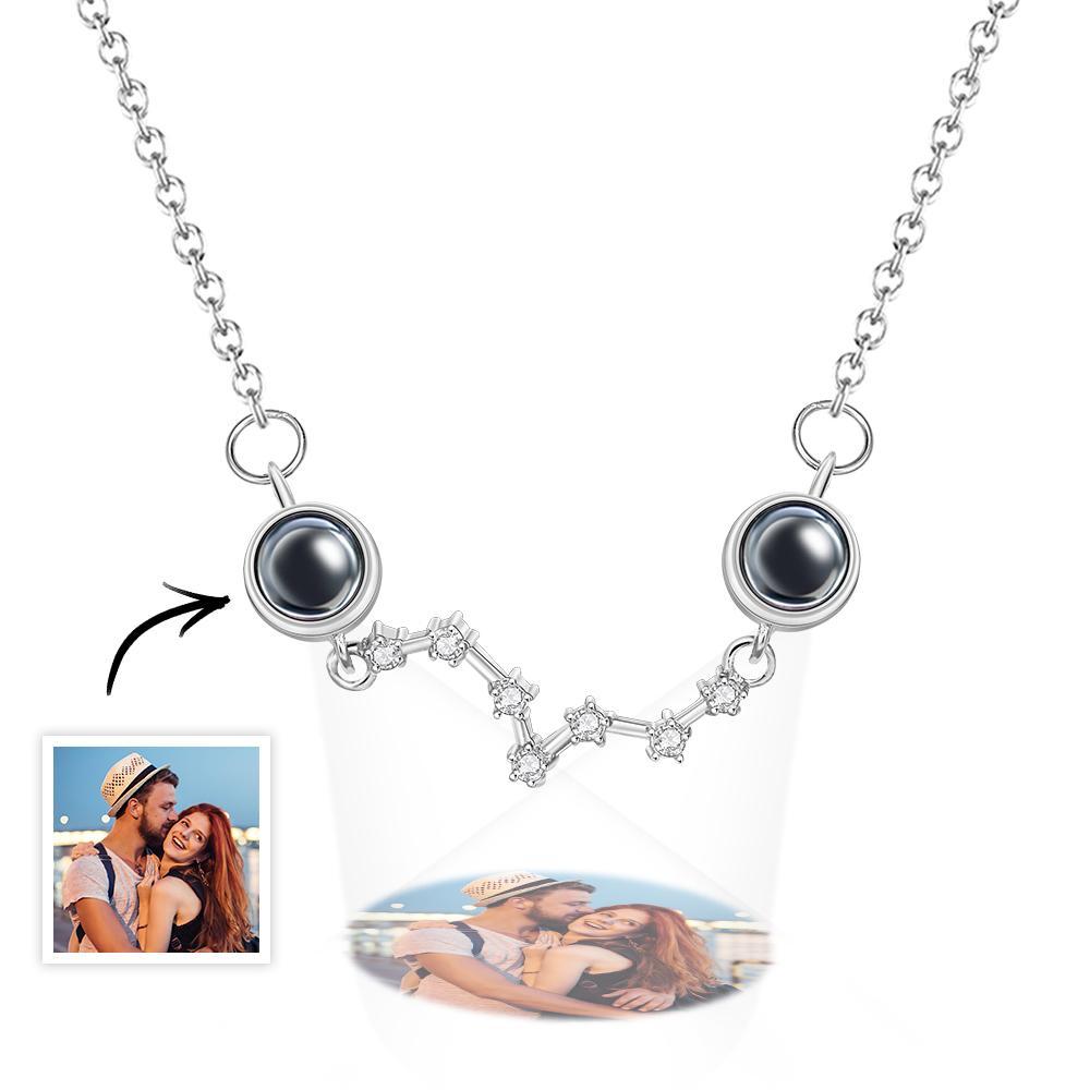 Custom Double Projection Photo Necklace Big Dipper Gifts for Girlfriend - yournamenecklaceuk