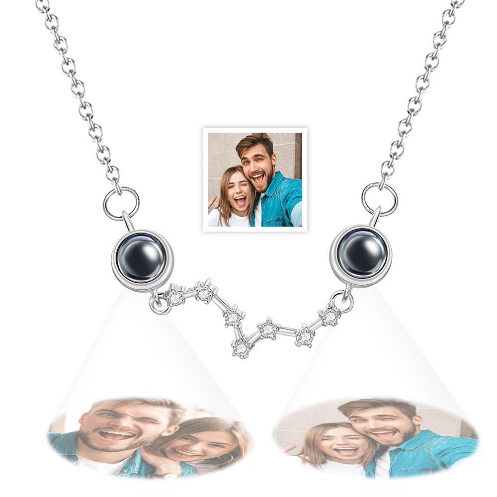 Custom Double Projection Photo Necklace Big Dipper Gifts for Girlfriend - yournamenecklaceuk