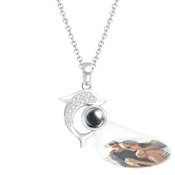 Custom Photo Projection Necklace Creative Dolphin Exquisite Gifts - yournamenecklaceuk