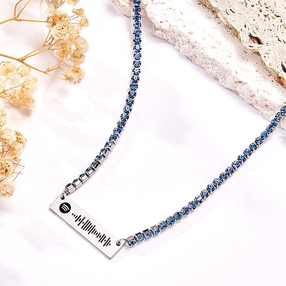 Scannable Spotify Code Bar Necklace Tennis Chain Fashion Gift - yournamenecklaceuk