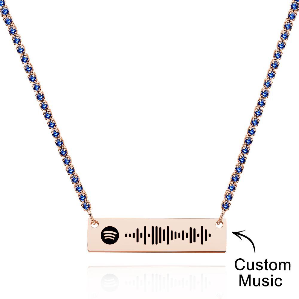 Scannable Spotify Code Bar Necklace Tennis Chain Fashion Gift - yournamenecklaceuk