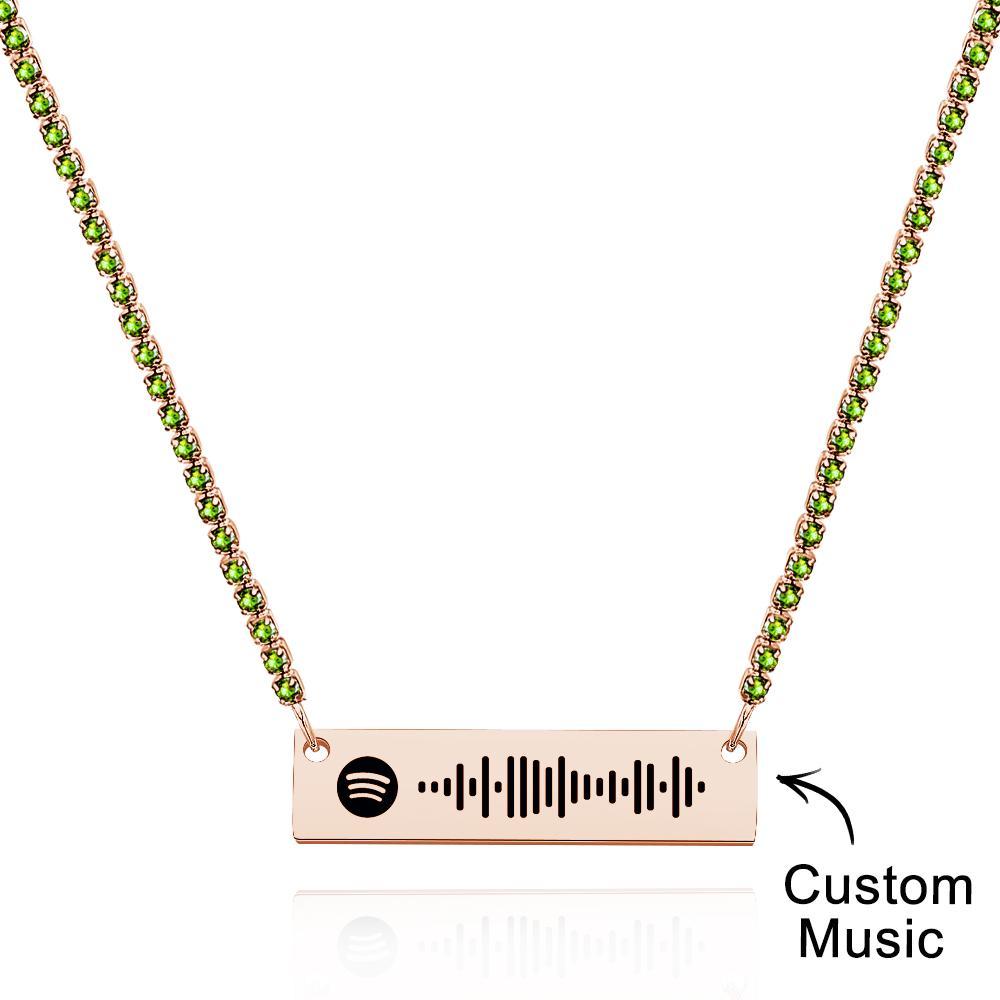 Scannable Spotify Code Bar Necklace Tennis Chain Fashion Gift - yournamenecklaceuk