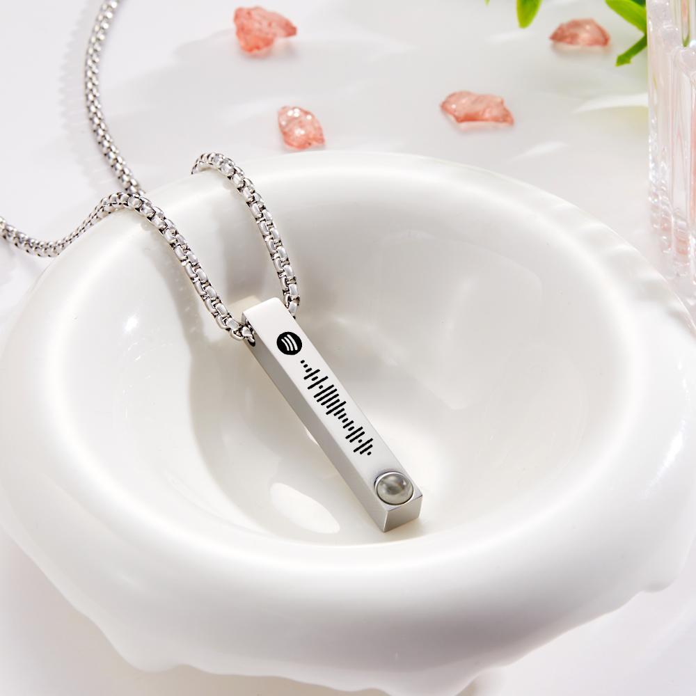 Custom Scannable Spotify Code Necklace Custom Projection Simple Gifts - yournamenecklaceuk