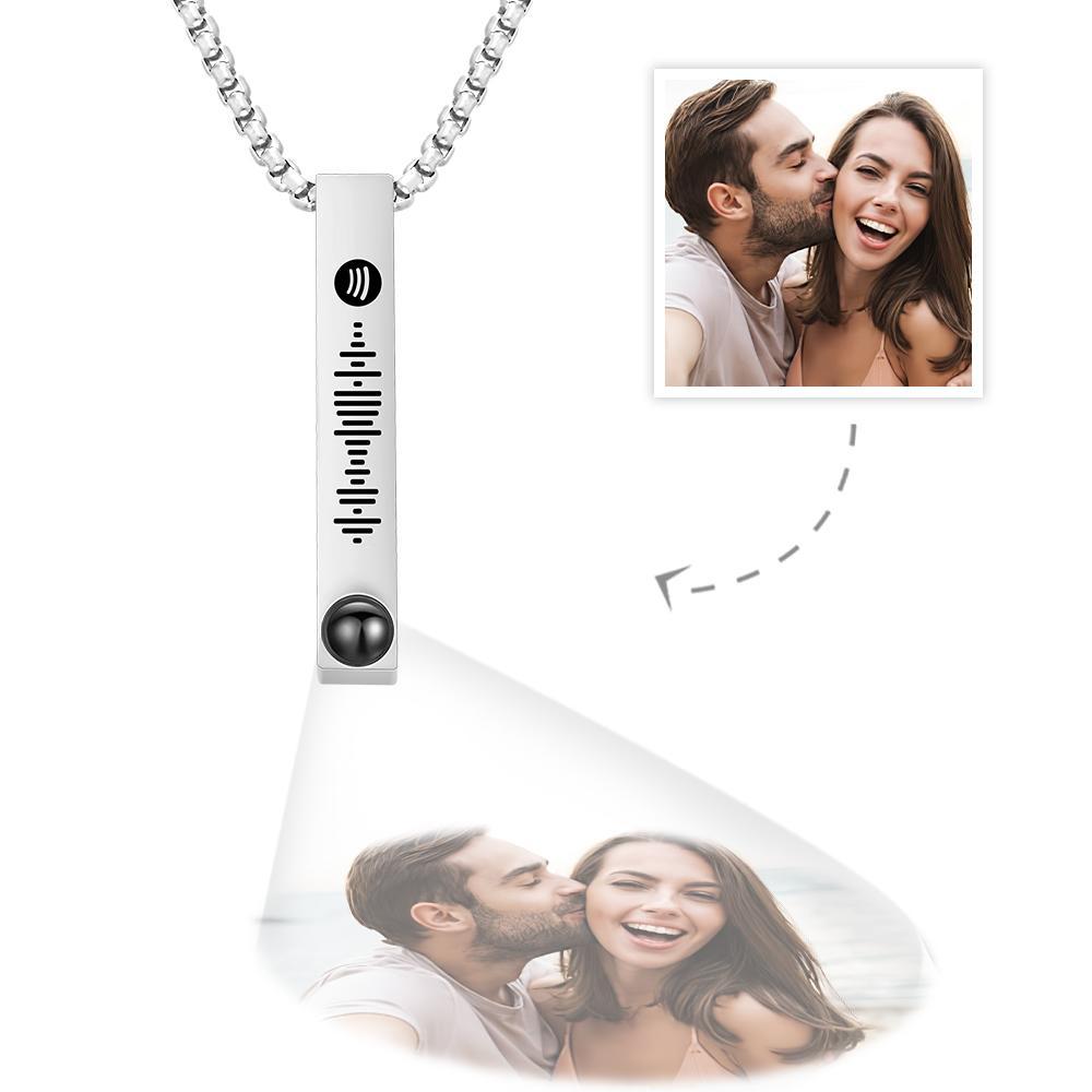 Custom Scannable Spotify Code Necklace Custom Projection Simple Gifts - yournamenecklaceuk