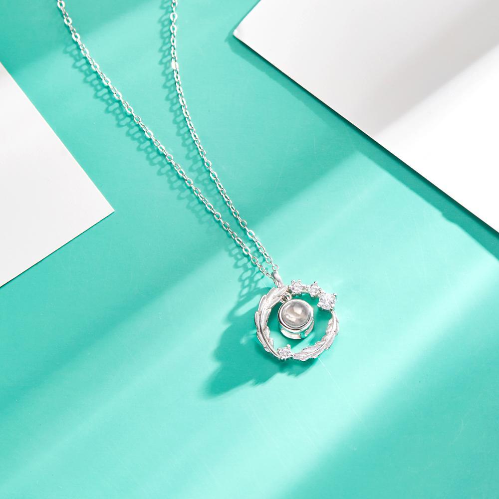 Custom Photo Projection Necklace Wreath Simple Gifts - yournamenecklaceuk