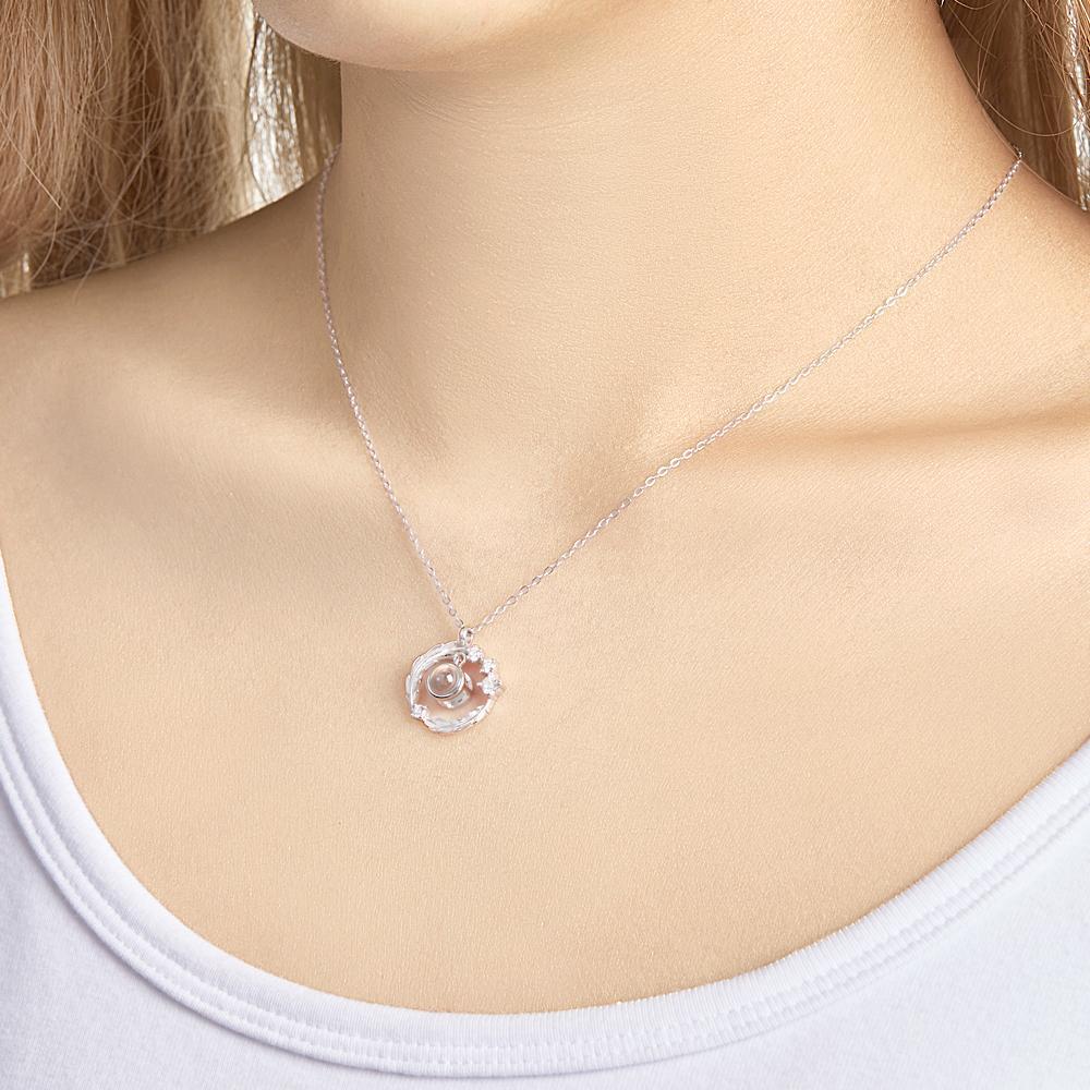 Custom Photo Projection Necklace Wreath Simple Gifts - yournamenecklaceuk