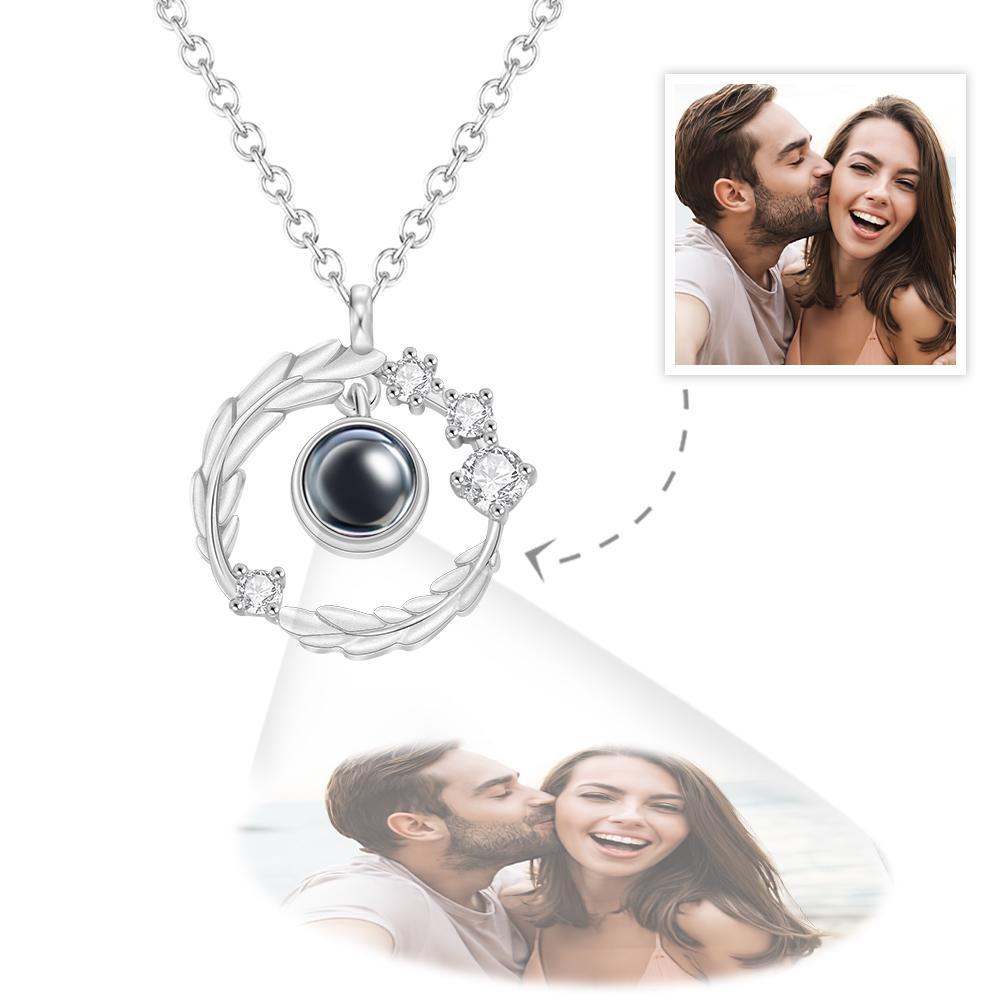 Custom Photo Projection Necklace Wreath Simple Gifts - yournamenecklaceuk
