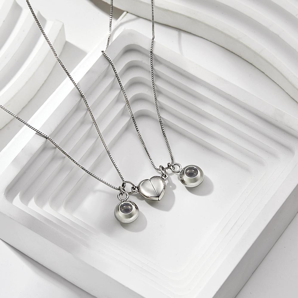 Photo Projection Magnetic Necklace Romantic Memorial Picture Couple Necklace - yournamenecklaceuk