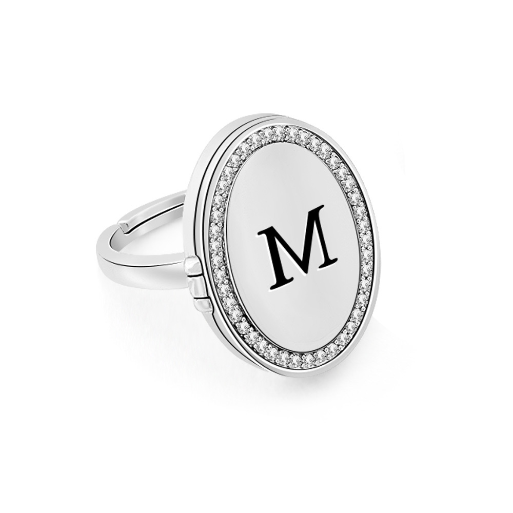 Custom Picture  Vintage-Style Flip Locket Ring with Personalized Locket Ring with Flip Cover Photo Slot Gift For Her Memorial jewelry