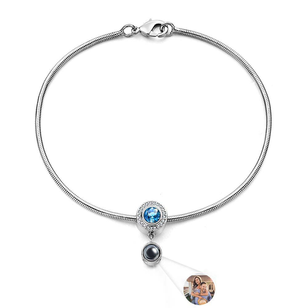Custom Projection Bracelet Birthstone Unique Gift for Her - yournamenecklaceuk