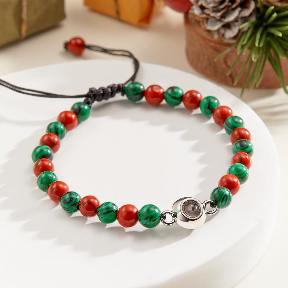 Custom Projection Bracelet Colorful Beads Unique Christmas Couple Gift - yournamenecklaceuk