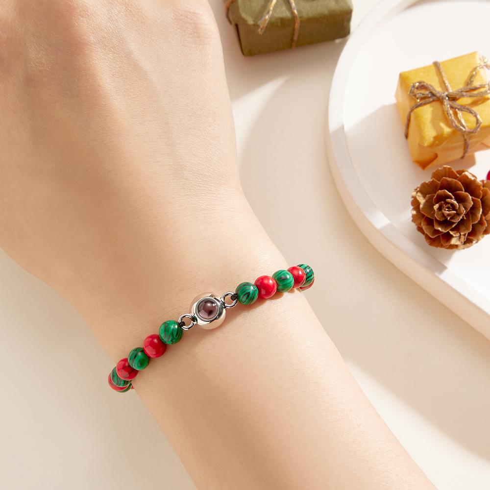 Custom Projection Bracelet Colorful Beads Unique Christmas Couple Gift - yournamenecklaceuk