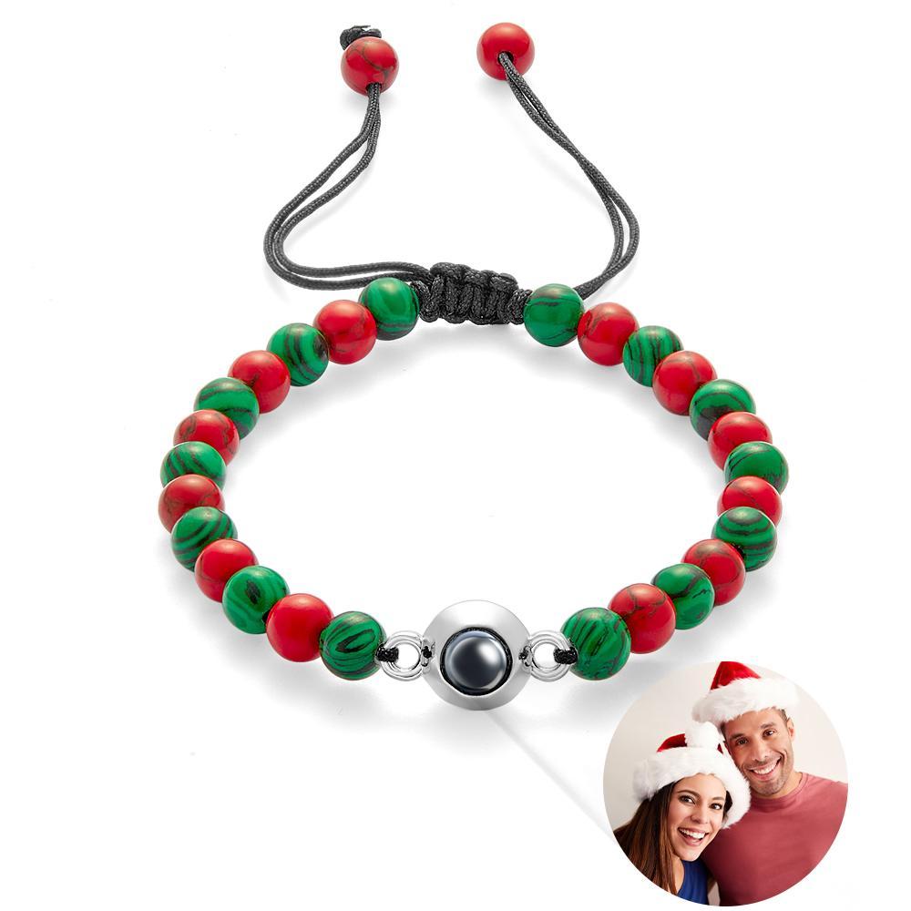 Custom Projection Bracelet Colorful Beads Unique Christmas Couple Gift - yournamenecklaceuk