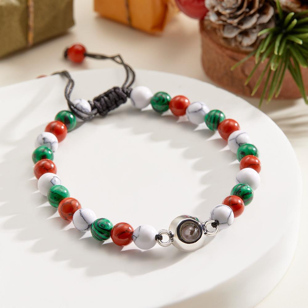 Custom Projection Bracelet Colorful Beads Unique Christmas Couple Gift - yournamenecklaceuk