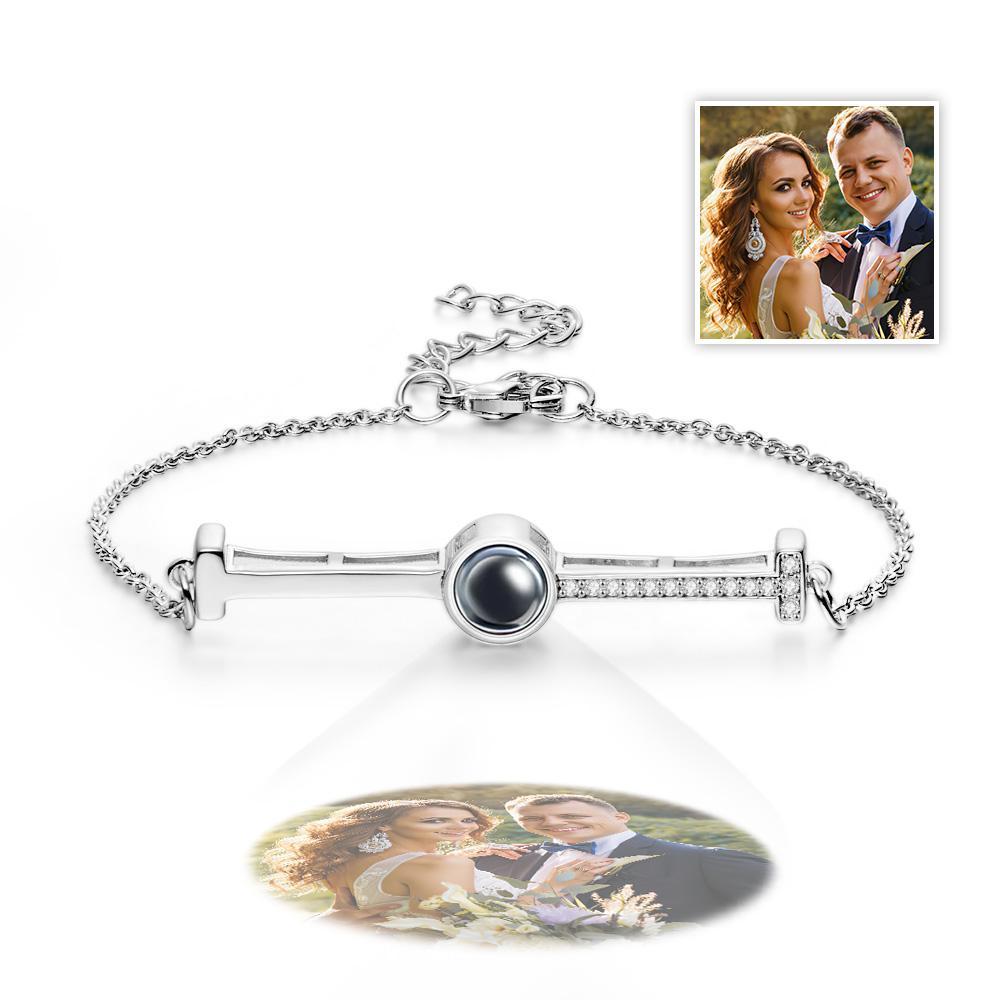 Custom Photo Projection Bracelet Anniversary Simple Couple Gifts - yournamenecklaceuk