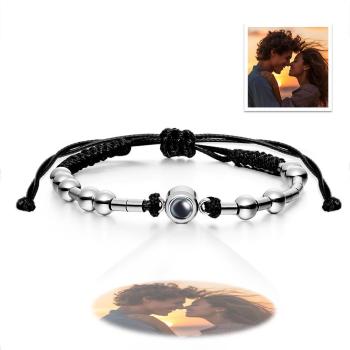 Personalized Photo Projection Adjustable Bracelet Simple Bead Bracelet Gifts For Her - yournamenecklaceuk