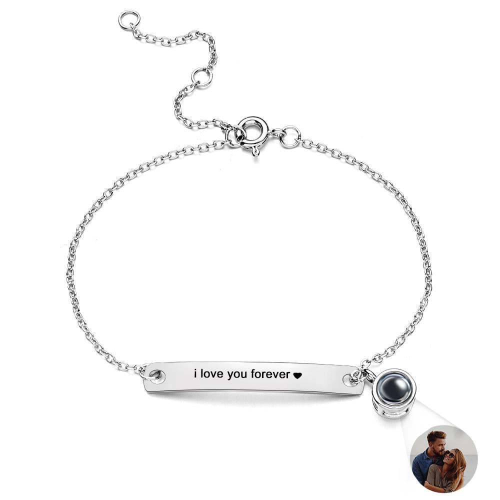 Custom Projection Engraved Bracelet Simple Gift for Girl - yournamenecklaceuk