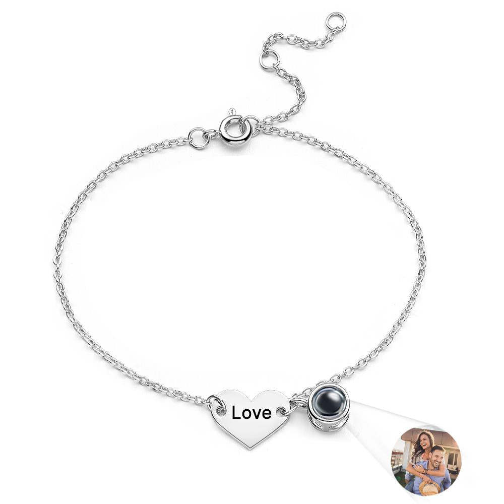 Custom Projection Bracelet Heart Shaped Anniversary Gift - yournamenecklaceuk
