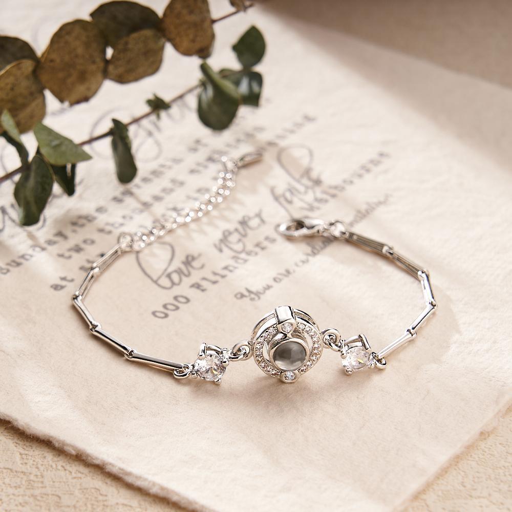 Custom Projection Bracelet Diamond Unique Chain Girl Gift - yournamenecklaceuk