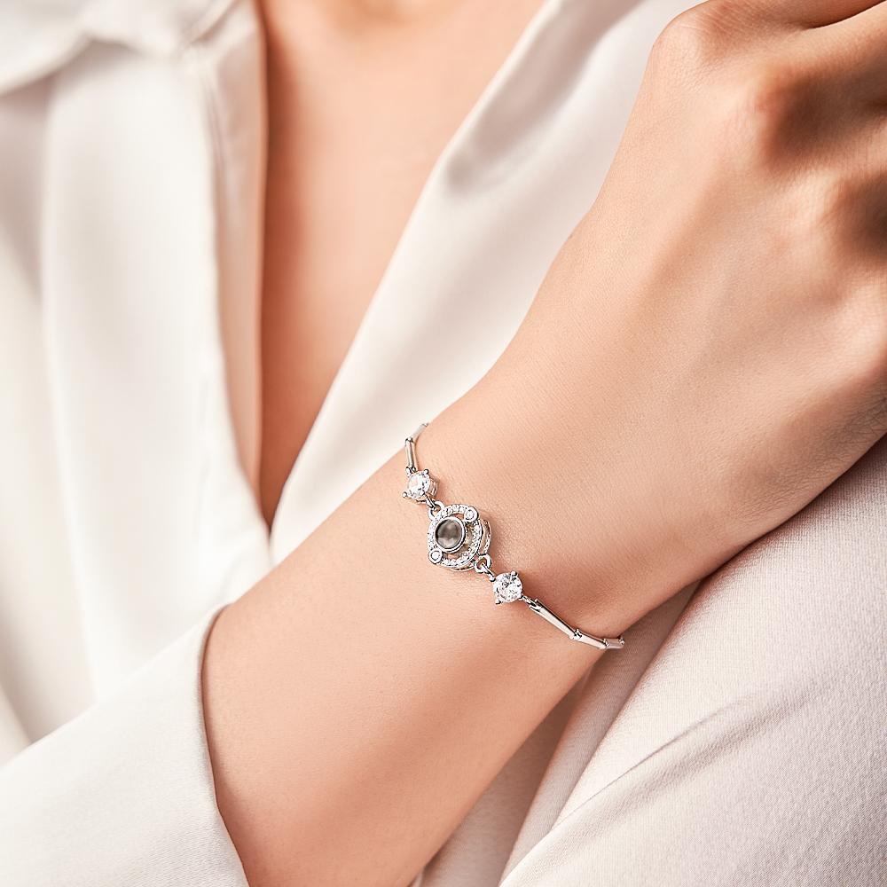Custom Projection Bracelet Diamond Unique Chain Girl Gift - yournamenecklaceuk
