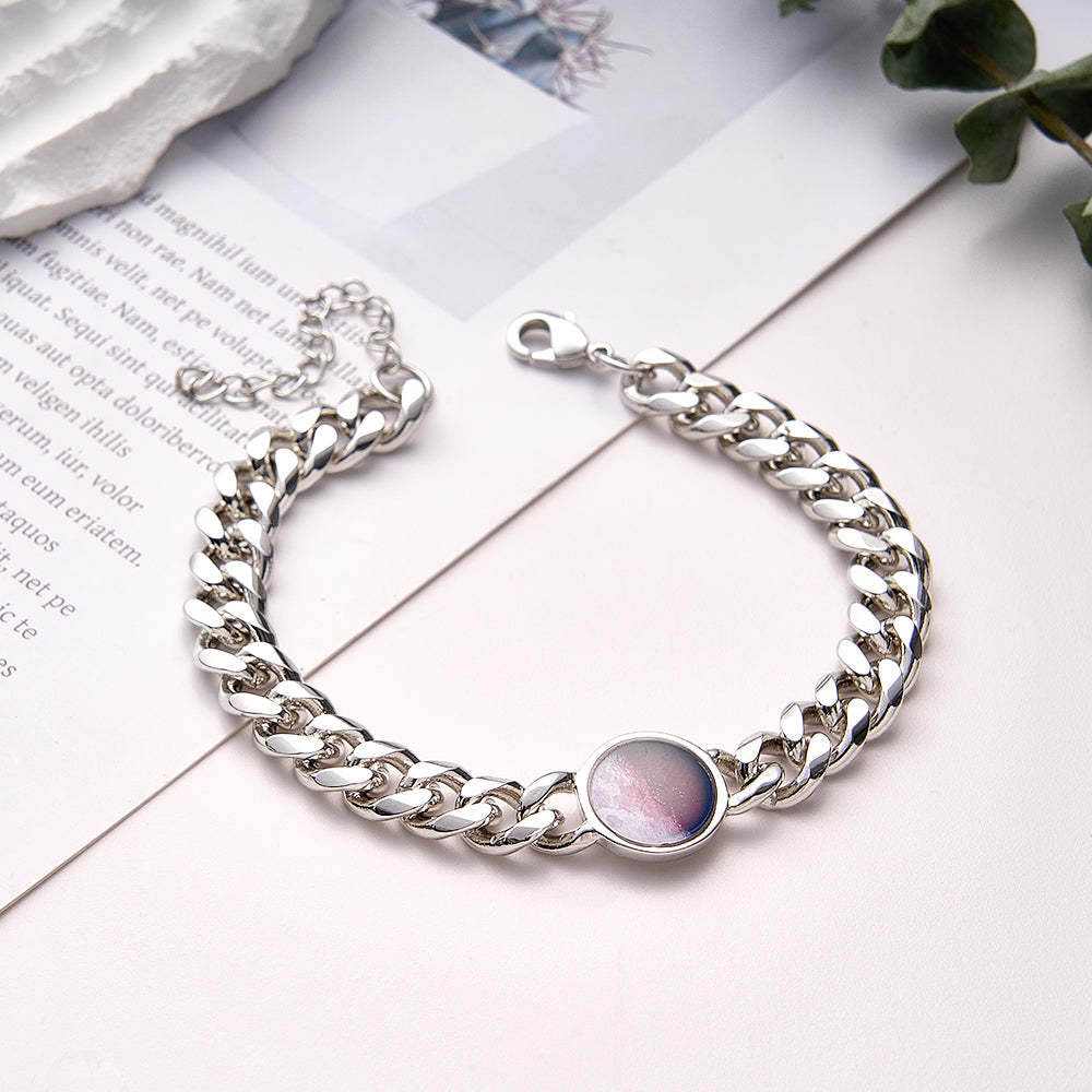 Custom Moon Phase Bracelet Personalized Jewelry Engraved Anniversary Moon Gift For Her/Him - yournamenecklaceuk
