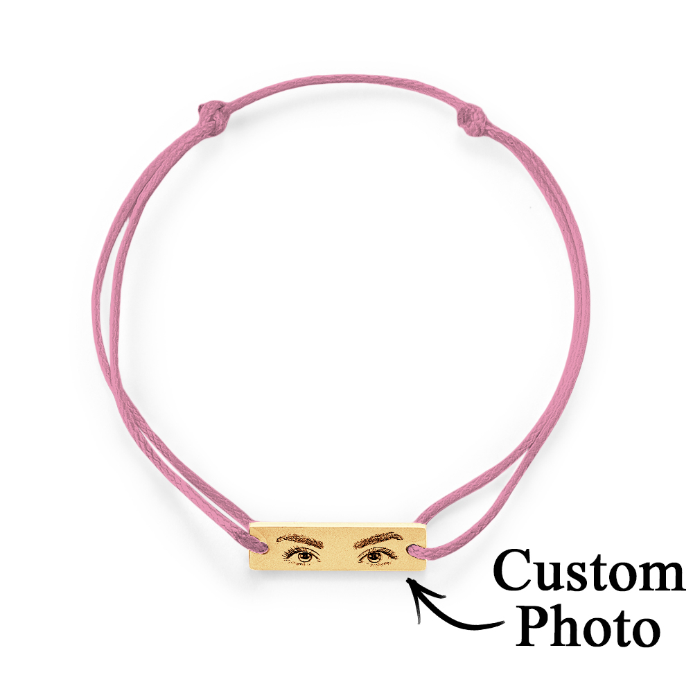 Custom Engraved Bracelet With Eyes Photo Eyes of Love Bracelet -  NameNecklaceUK
