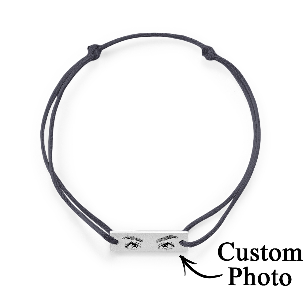 Custom Engraved Bracelet With Eyes Photo Eyes of Love Bracelet -  NameNecklaceUK