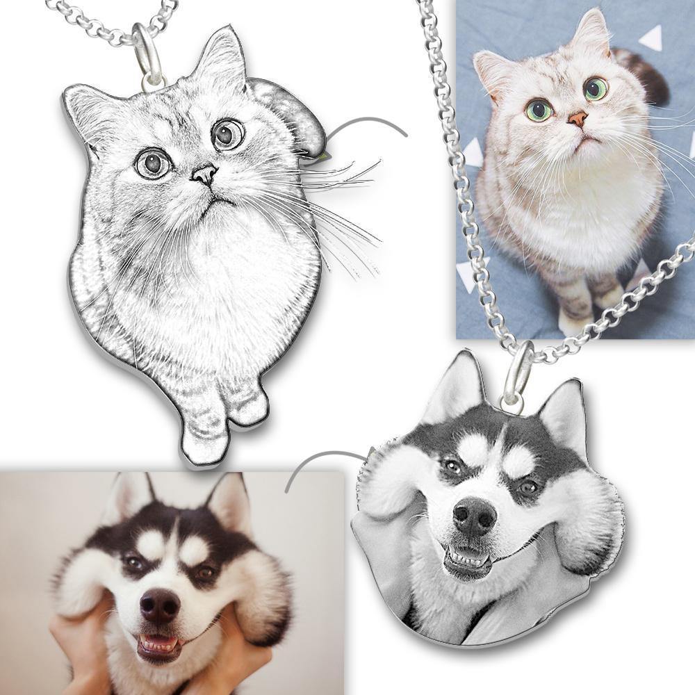 Photo Tag Necklace Stainless Steel with Your Lovely Pet - yournamencklaceuk