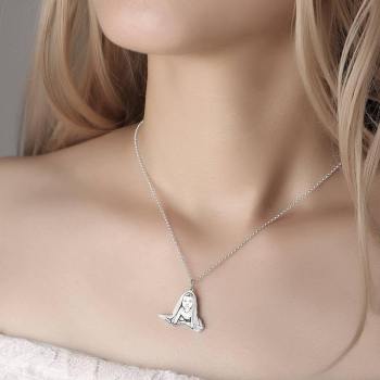 Women's Photo Engraved Tag Necklace Silver - yournamencklaceuk