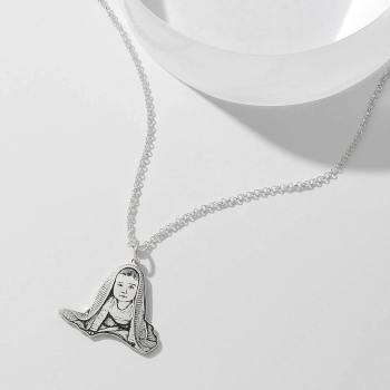 Women's Photo Engraved Tag Necklace Silver - yournamencklaceuk