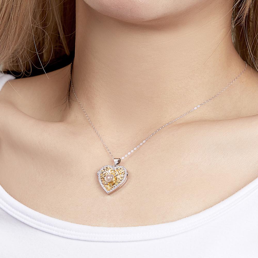 Custom Photo Projection Necklace Flip Cover Exquisite Gifts - yournamenecklaceuk