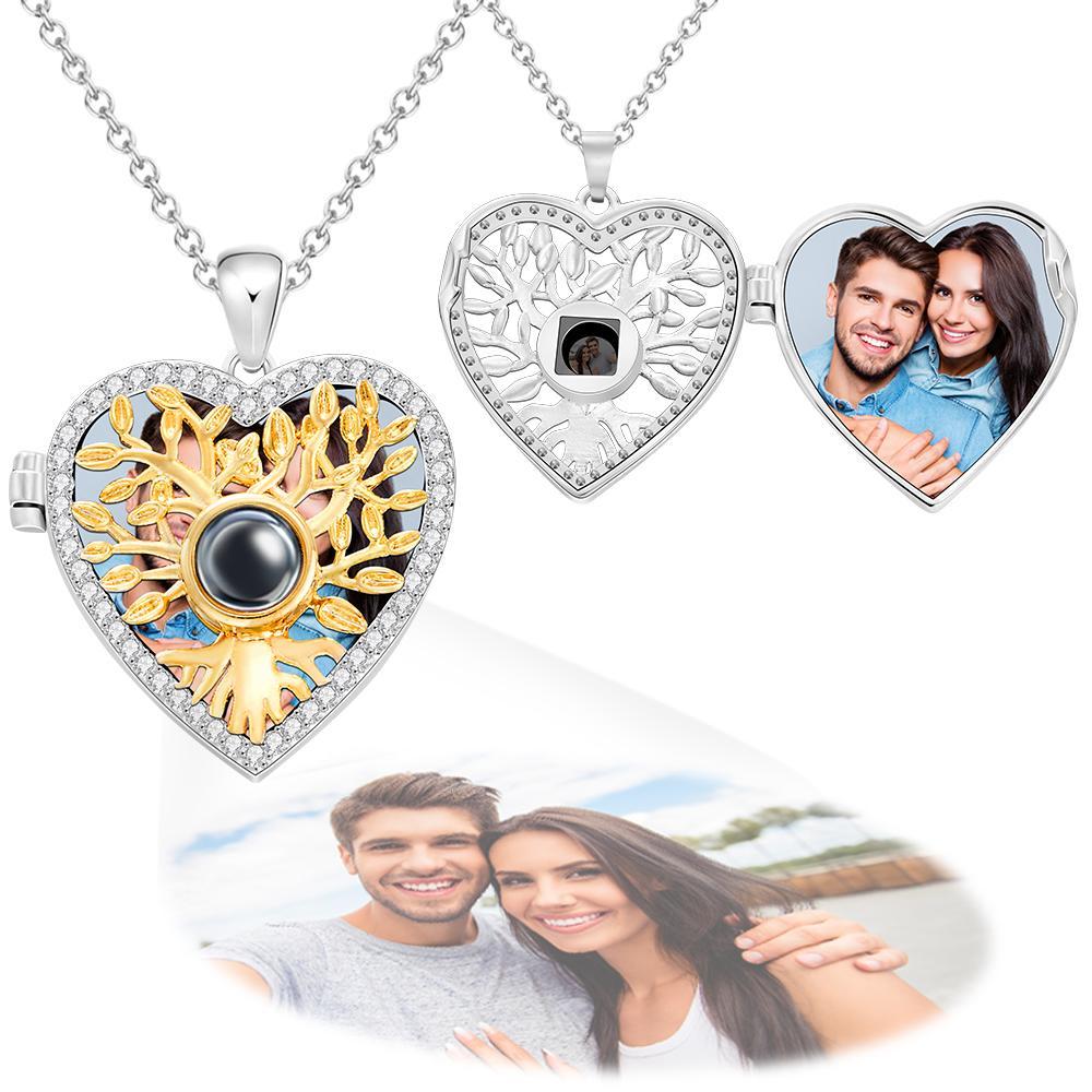 Custom Photo Projection Necklace Flip Cover Exquisite Gifts - yournamenecklaceuk