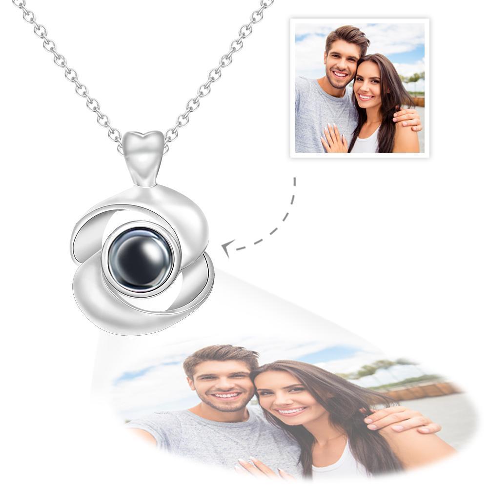 Custom Photo Projection Necklace Rose Photo Pendant Necklace Valentine's Day Gift - yournamenecklaceuk