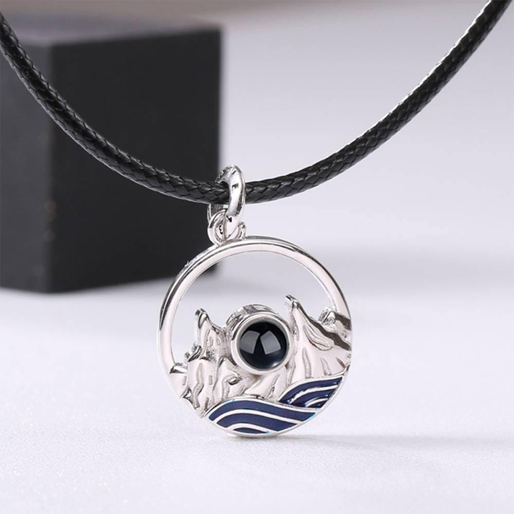 I Love You Necklace in 100 Languages Projection Photo Engraved Necklace Unique Gift Silver - Men's - yournamencklaceuk