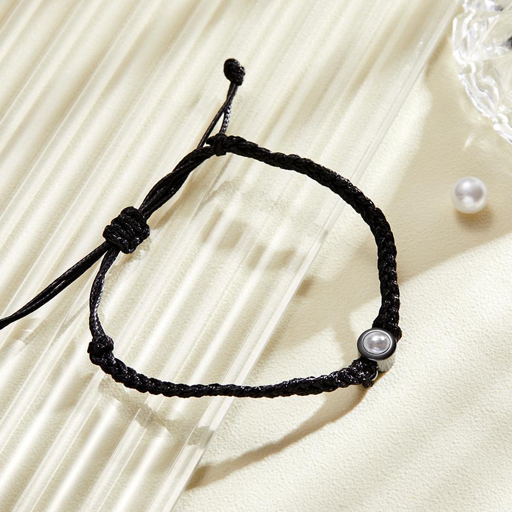 Custom Photo Projection Bracelet Simple Woven Couple Gifts - yournamenecklaceuk