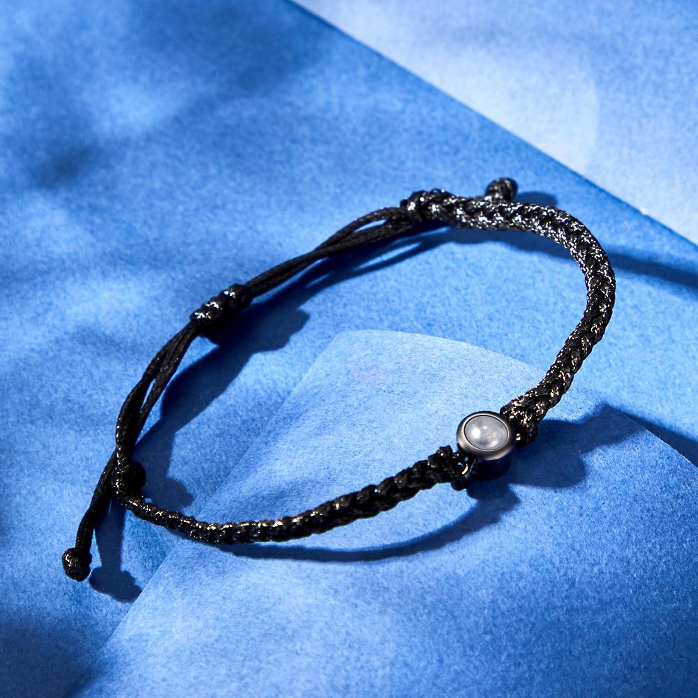 Custom Photo Projection Bracelet Simple Woven Couple Gifts - yournamenecklaceuk