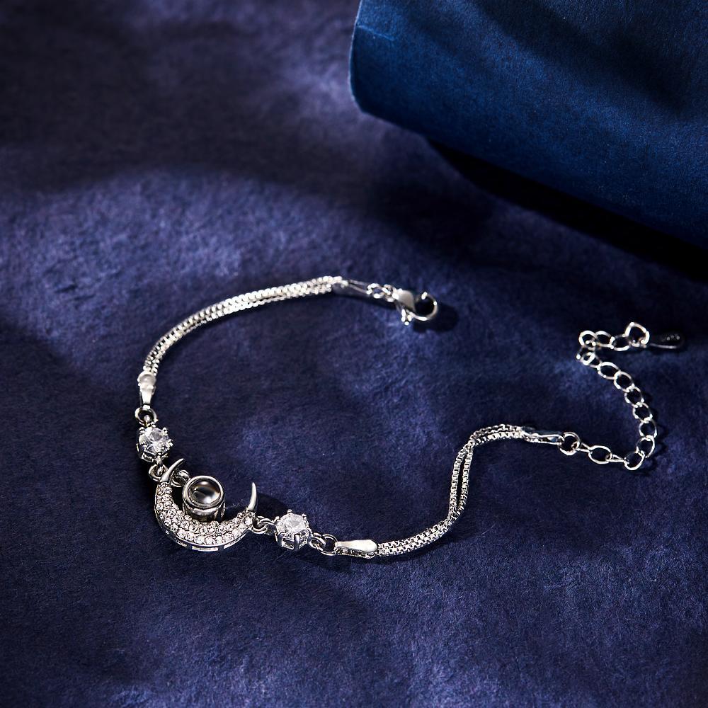 Custom Photo Projection Bracelet Moon Star Projection Bracelet Creative Gift - yournamenecklaceuk