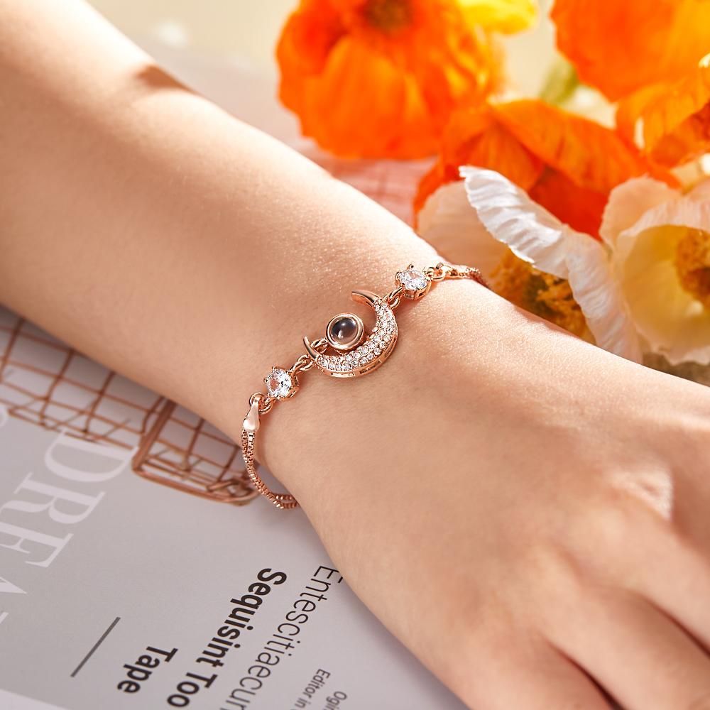 Custom Photo Projection Bracelet Moon Star Projection Bracelet Creative Gift - yournamenecklaceuk