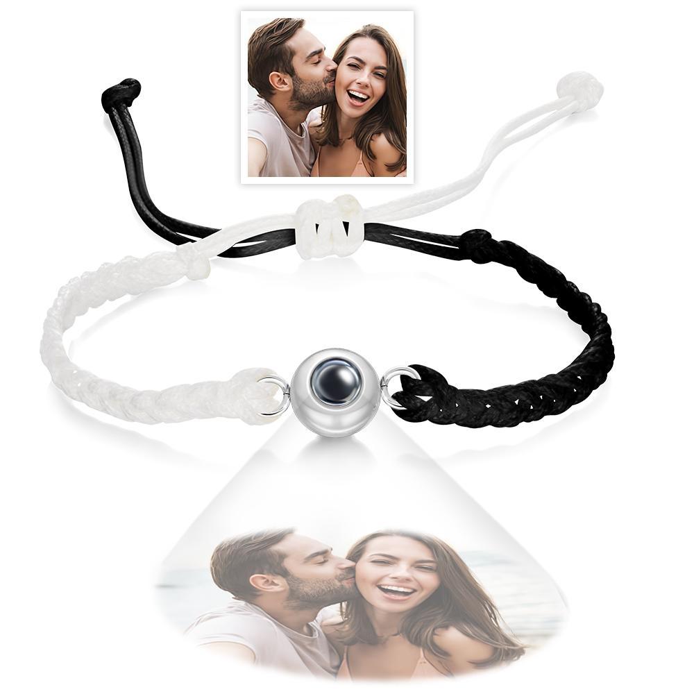 Custom Photo Projection Bracelet Black and White Colorblock Bracelet Creative Gift - yournamenecklaceuk
